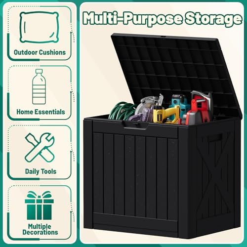 Devoko 40 Gallon Deck Box Lockable Outdoor Storage Box Waterproof - Image 4