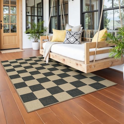 Lessymo Checkered Entryway Rug, 3x5 Washable Area Rugs - Image 5