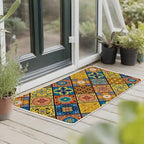 Boho Moroccan Tile Traditional Kitchen Rugs Set of 2 - Image 6