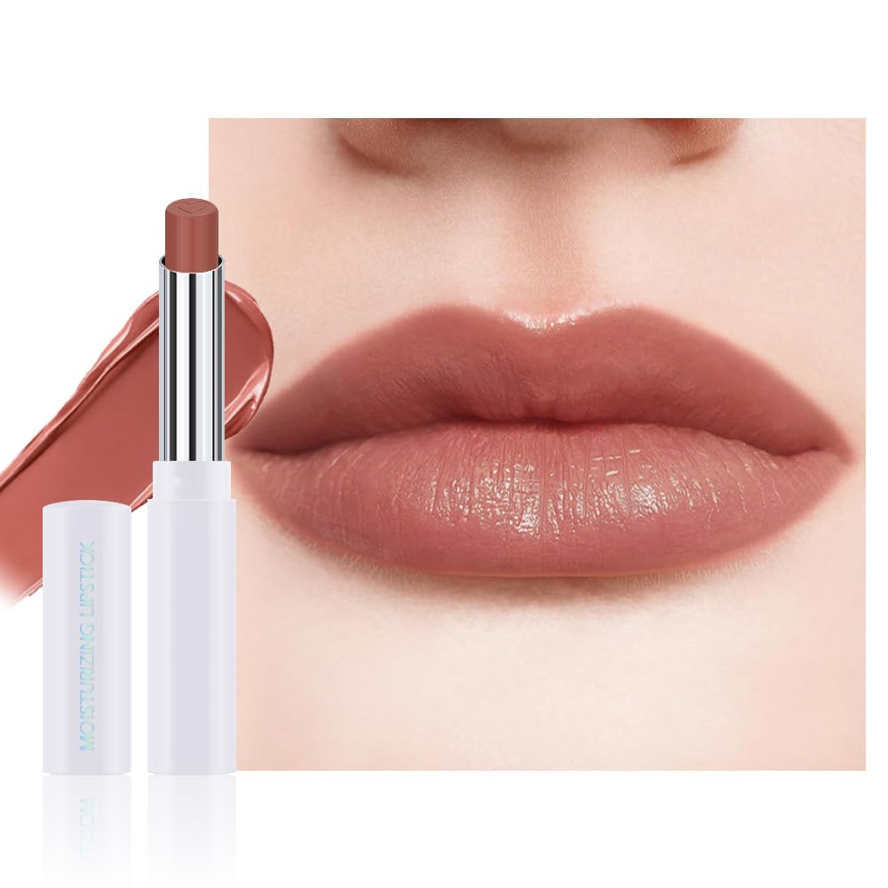 1Pcs Tinted Lip Balm Moisturizing Lipstick – Waterproof Hydrating Matte Lip Balm for Women, Creamy Natural Color Stain for Dry Lips, Soft Matte Finish with Subtle Scent (#03 Bean Paste Brown)