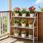 SORCEDAS Plant Stand Indoor Outdoor 3 Tier Metal Corner Flower Shelf - Image 2