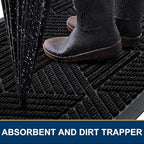 Smiry Front Door Mat Outside Entrance, Low Profile Rubber Doormat - Image 3