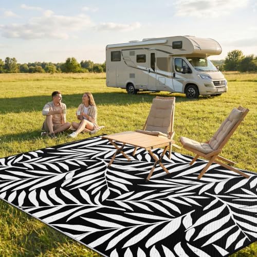 Smiry Outdoor Rug 8x10 ft Waterproof Reversible Leaf Mat - Image 2