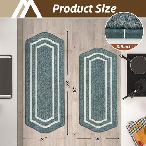 COSY HOMEER Kitchen Rugs Set of 2 Non Slip Kitchen Mats - Image 7