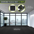 ProsourceFit Exercise Puzzle Mat ½-inch, EVA Interlocking Foam Floor Tiles - Image 2