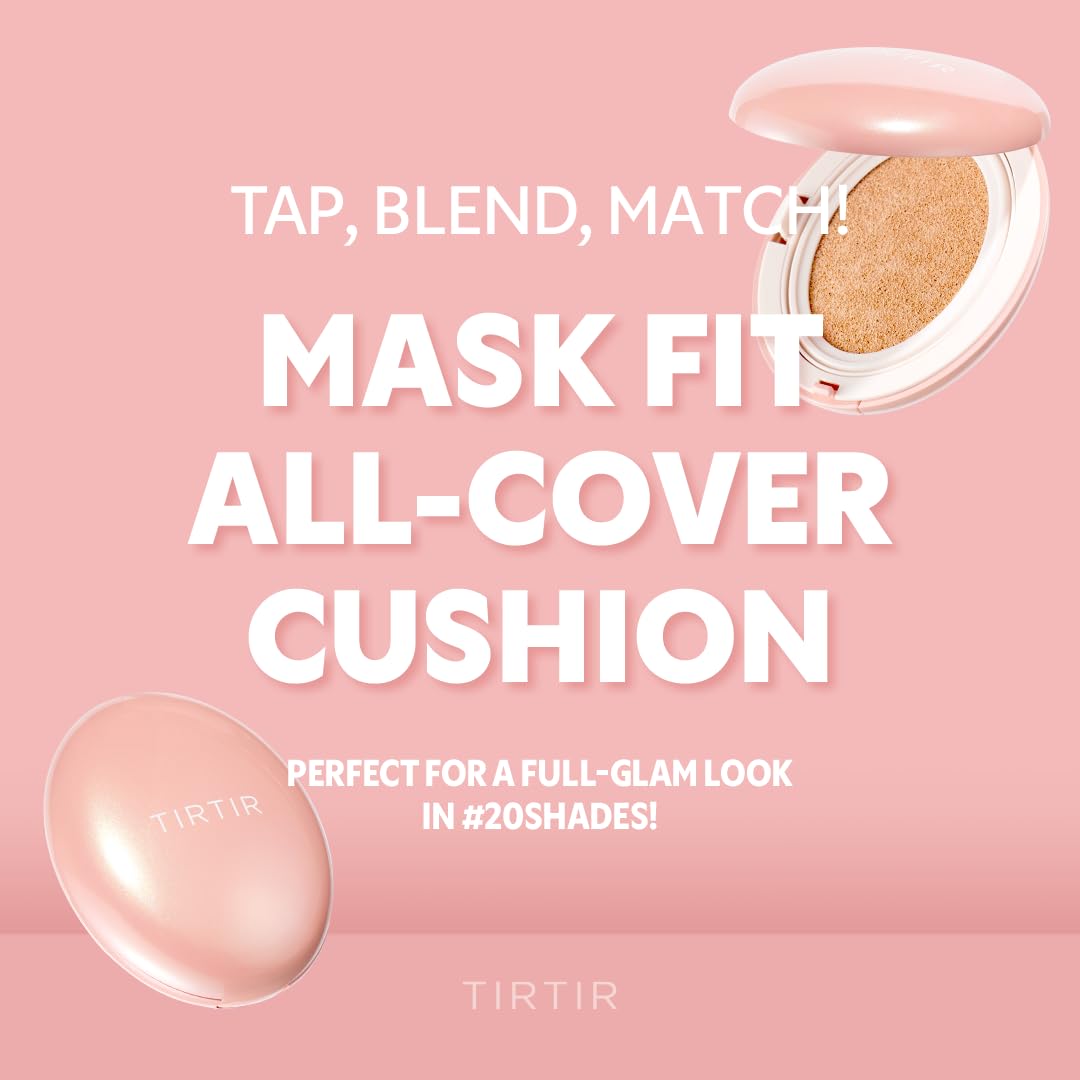 [*Mini Size*] TIRTIR All Cover Pink Cushion | Korean Cushion Foundation, (#21W Natural Ivory, 0.15 Fl Oz)