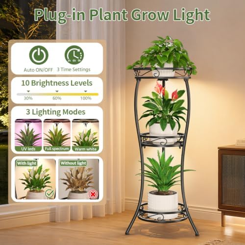 LASZOLA 3 Tiers Metal Corner Plant Stand Tall - Image 5