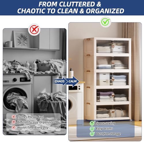 SAILUN 580Qt Stackable Storage Bins, Storage Cabinet a Lid - Image 2