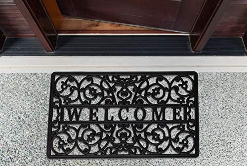 DII Rubber Doormats Collection All Weather, Welcome Scroll - Image 2