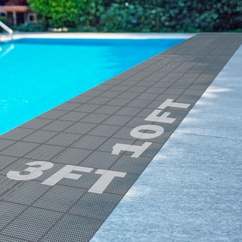 Tondiamo Pool Mats Non Slip Drainage Floor Pool Deck Mats, 3X 10 Ft by Tondiamo