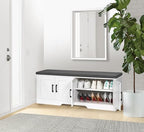 HOMSHO Farmhouse Shoe Storage Bench - Image 6