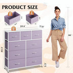 WLIVE Tall Dresser for Bedroom, 9 Drawer Chest of Drawers - Image 3