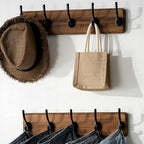 SKOLOO Rustic Coat Rack Wall Mount, 5 Hooks, 17 Inch, Solid Wood - Image 2