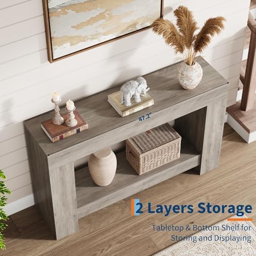 GarveeHome 47" Farmhouse 2-Tier Console Table - Image 6