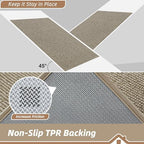 BEQHAUSE Dirt Trapper Door Mat 20" x 32", Non-Slip Washable, Light Beige - Image 6