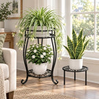 TOSKING 2-Tier & Single Metal Plant Stand Set, Indoor Outdoor - Image 2