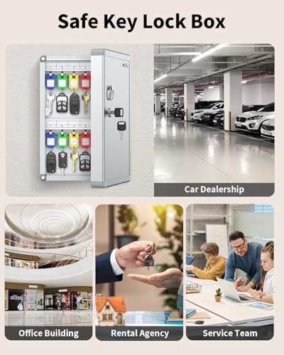 Uniclife 24-Key Security Lock Box, Wall Mount Key Cabinet - Image 7