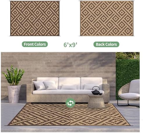 GENIMO Outdoor Rug, Waterproof Plastic Rugs - Image 3