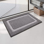 Color&Geometry Mini Gray Bathroom Rugs 24x16, Extra Soft Absorbent Microfiber by COLORG