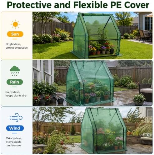 Gardzen Mini Greenhouse, PE Cover - Image 6
