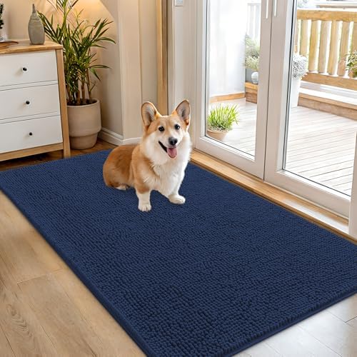 OLANLY Dog Door Mat for Muddy Paws 54x32, Super Absorbent Chenille Mud Mat by OLANLY