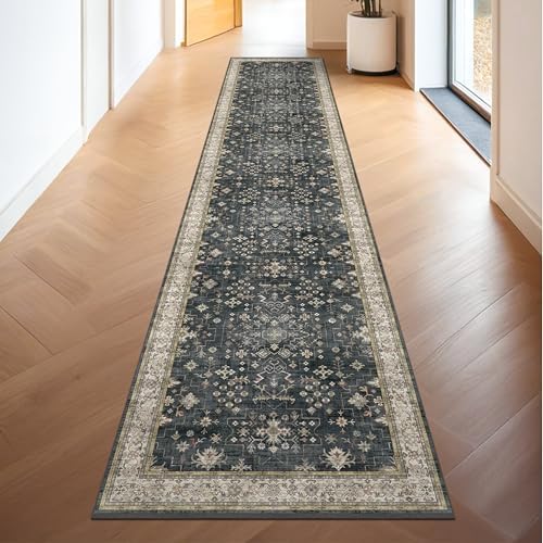 Hazo Haus Black Boho Washable 3x10 Extra Long Hallway Runner Rug, Waterproof - Image 6