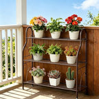 SORCEDAS Plant Stand Indoor Outdoor 3 Tier Metal Corner Flower Shelf - Image 2