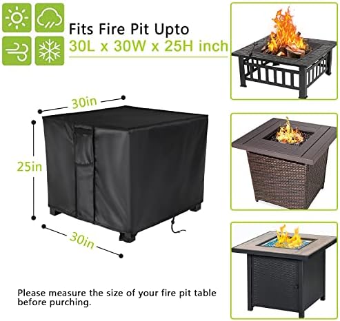 Square Fire Pit Cover 30"L x 30"W x 25"H - Image 4