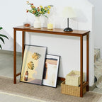 Bamboo Narrow Console Table, 39.4" Wood Small Entryway Table, Accent Slim by MordchilHF