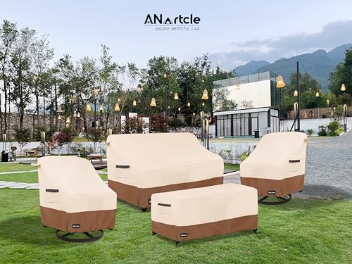 ANartcle Patio Coffee Table Cover, 600D Waterproof Heavy Duty Rectangular - Image 6