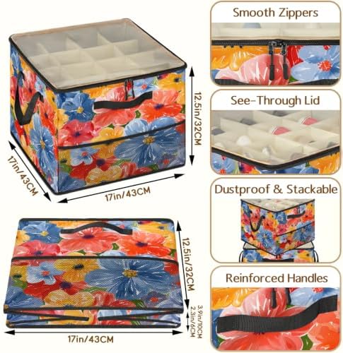 Colorful Watercolor Floral Shoe Organizer - Image 3