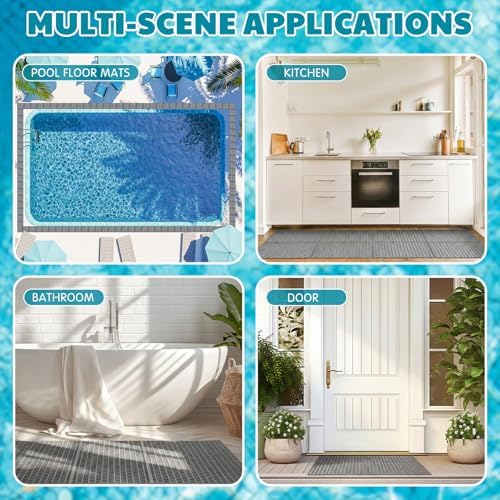 Tondiamo Pool Mats Non Slip Drainage Floor Pool Deck Mats, 1x 30 Ft - Image 5