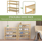 ROMGUAR CRAFT 4 Tier Bamboo Shoe Rack - Image 5