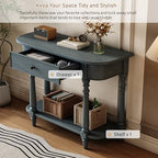 Small Curved Console Table 36-Inch Retro Farmhouse Entryway Sofa Table - Image 3