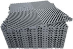Interlocking Garage Floor Tiles, Rigid Drainage 16"x16" Gray 12-Pack by HTWELL