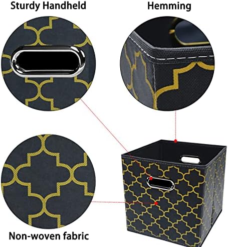 Black Foldable Storage Cubes Bins, Fabric Storage Box Cubes Organizer Baskets - Image 7