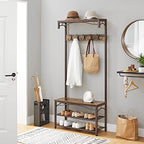VASAGLE Coat Rack and Storage Bench, Hall Tree - Image 3