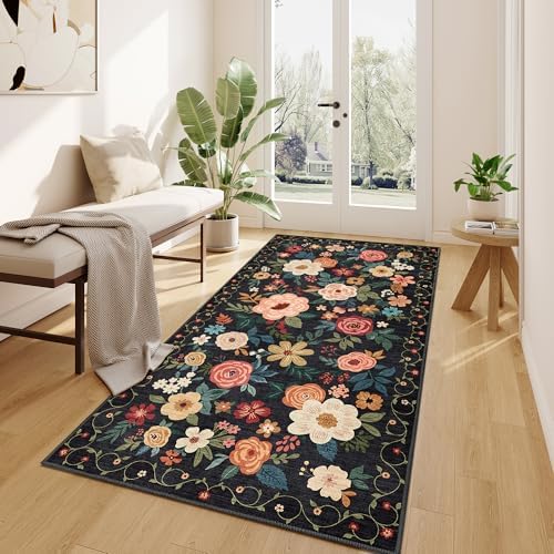 DUKINO 3x6 Runner Rug, Non Slip Floral Washable Rug - Image 6