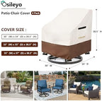 Patio Chair Covers 4 Pack, Swivel Lounge Chair Cover, Waterproof Heavy Duty - Image 2