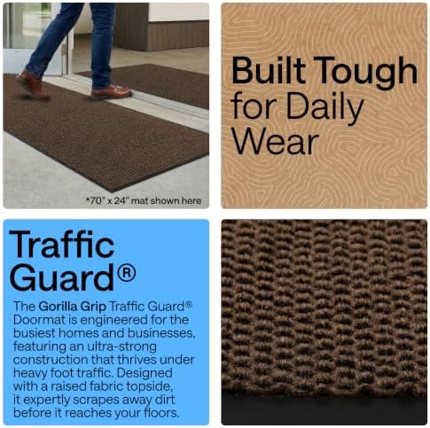 GORILLA GRIP Traffic Guard Indoor Outdoor Heavy Duty Door Mat, 29x17 Brown - Image 3