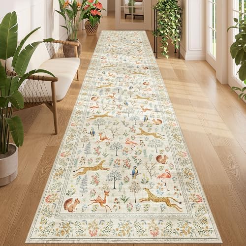 DUKINO 3x12 Runner Rug for Hallway, Washable Animal Rug for Kitchen by DUKINO