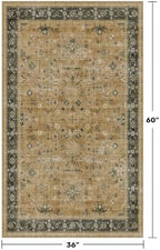Boho 3x5 Entryway Rug, Washable Rustic Brown and Charcoal Olive Mudroom Area Rug - Image 2