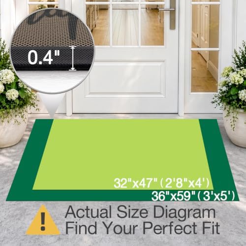 LUMI Outside Welcome Door Mat 36x59, Non-Slip Durable Rubber Easy Clean - Image 2