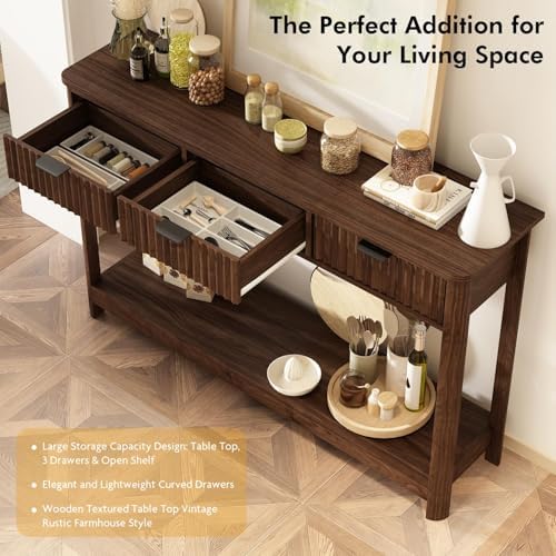 RUSTOWN Fluted Wood Console Table - Image 5