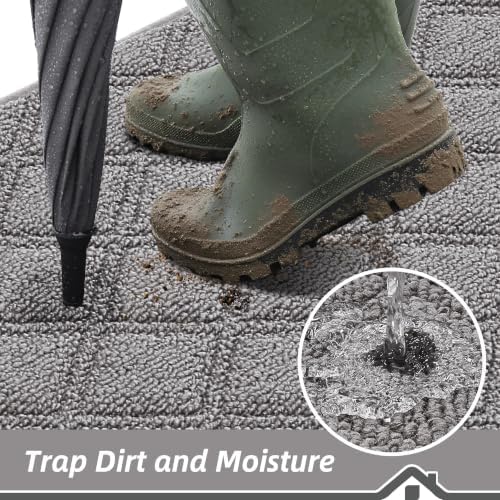 BEQHAUSE Dirt Trapper Door Mat 20" x 32" Non-Slip Washable - Image 3