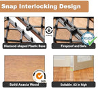 PrimeZone 108 PCS Solid Acacia Wood Interlocking Deck Tiles, Natural Wood - Image 4