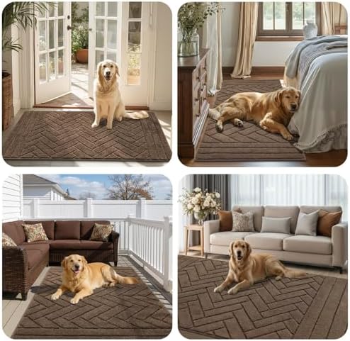 Tindbea Large Dog Door Mat, Dirt Trapper Mud Mat - Image 5