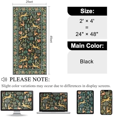 DUKINO 2x4 Rug for Entryway, Animal Washable Runner Rug for Kitchen - Image 2