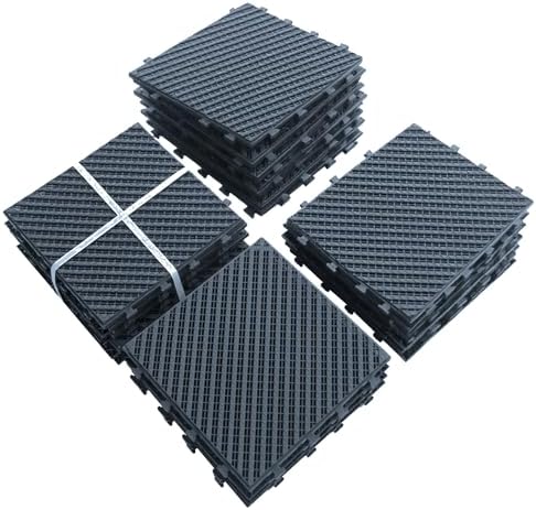 Domi Plastic Interlocking Deck Tiles, 36 Pieces One Pack, 3018 Series, Dark Gray by domioutdoorliving