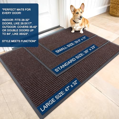 OLANLY 2-Pack Front Door Mats 33x21, Waterproof Heavy-Duty Doormats - Image 2